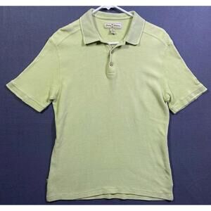 Tommy Bahama Marlin Men's Short Sleeve Polo Shirt Size M Green Silk Blend Beach